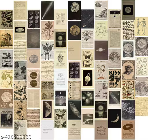 Aesthetic Wall Collage Kit – 54pc Brown