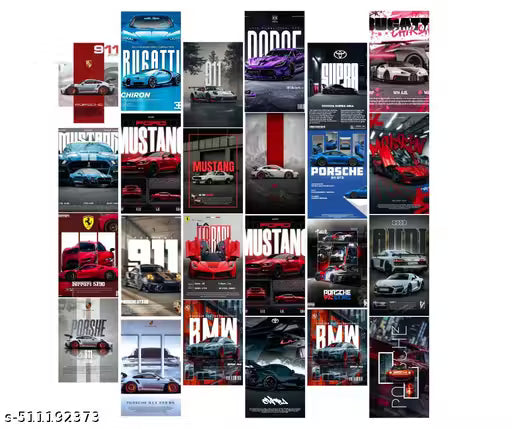 Car Aesthetic Wall Collage Kit – 24pc
