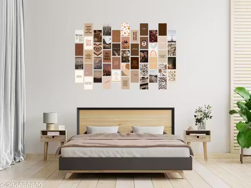 Aesthetic Wall Collage Kit – 54pc Brown